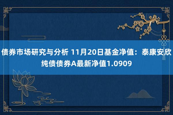 债券市场研究与分析 11月20日基金净值：泰康安欣纯债债券A最新净值1.0909