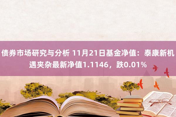 债券市场研究与分析 11月21日基金净值：泰康新机遇夹杂最新净值1.1146，跌0.01%