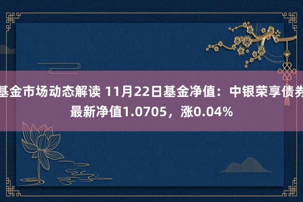 基金市场动态解读 11月22日基金净值：中银荣享债券最新净值1.0705，涨0.04%